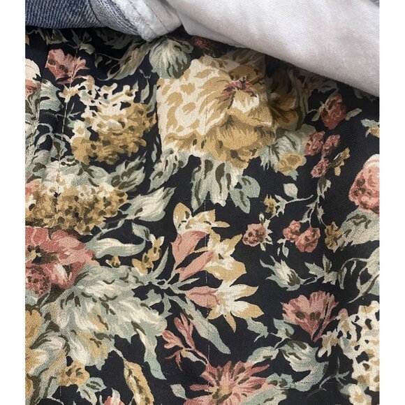 Vintage 90s Denim Floral Print Maxi Dress Boho Cottage Grunge Light Wash Size S - Picture 8 of 16